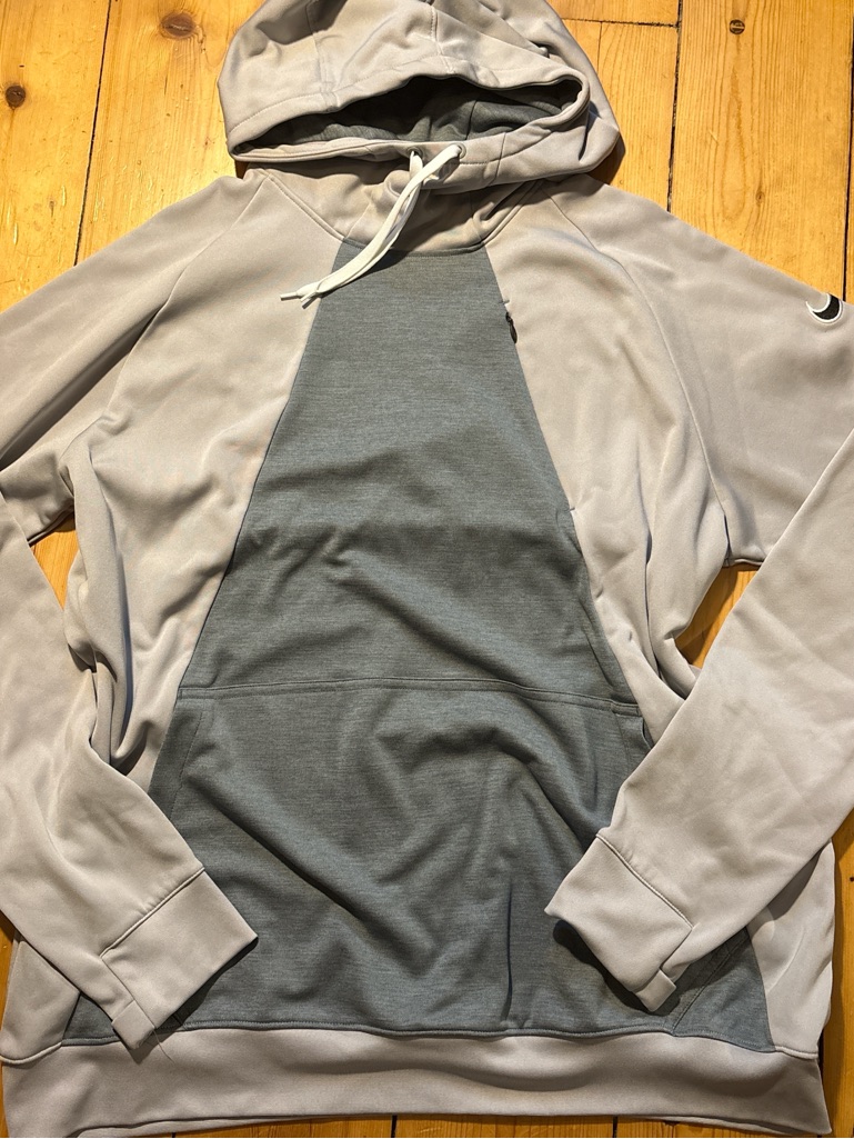Nike Men's Crewneck Hoodie In Light Gray And Dark Gray